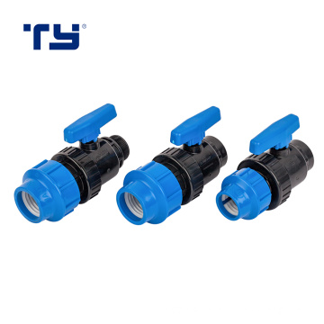 Taizhou factory price PN16 high pressure threaded blue irrigation fittings PP male union ball valve